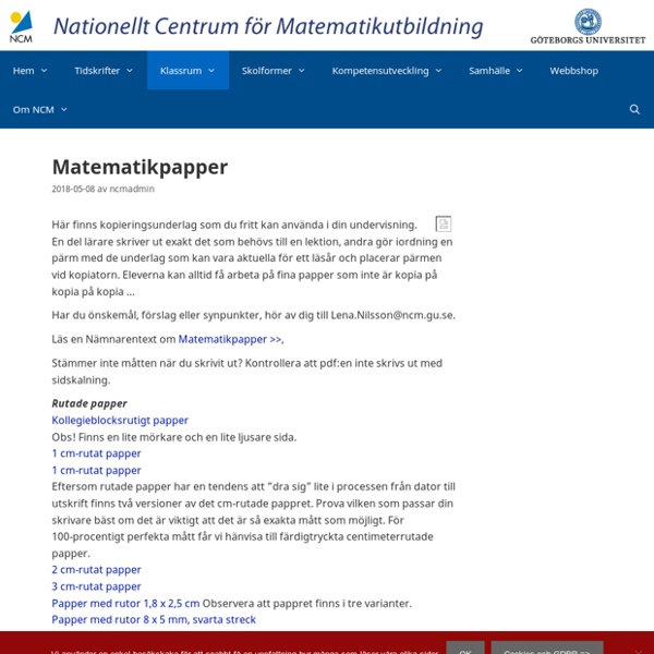 Matematikpapper – NCM:s och Nämnarens nya webbplats