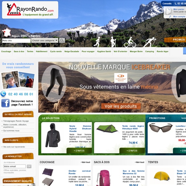Matériel de randonnée - Achat en ligne de sacs de couchage, tentes, sacs à dos, ...
