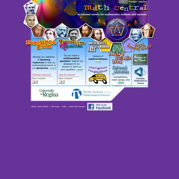 Math Central - Welcome!