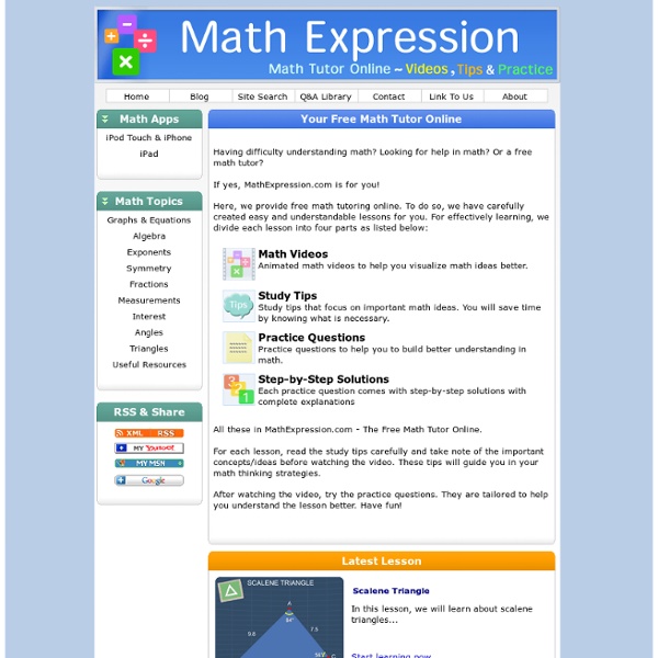 Math Expression: Free Math Tutor Online