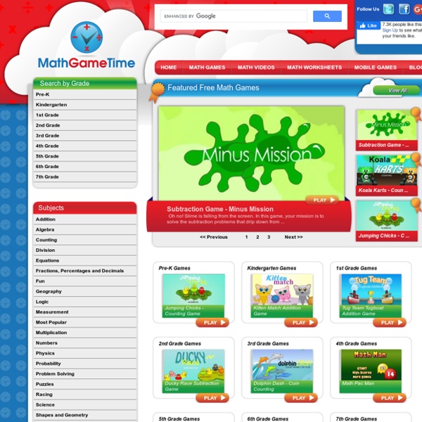 Math Game Time - Free Math Games & Worksheets for Kids & Teachers