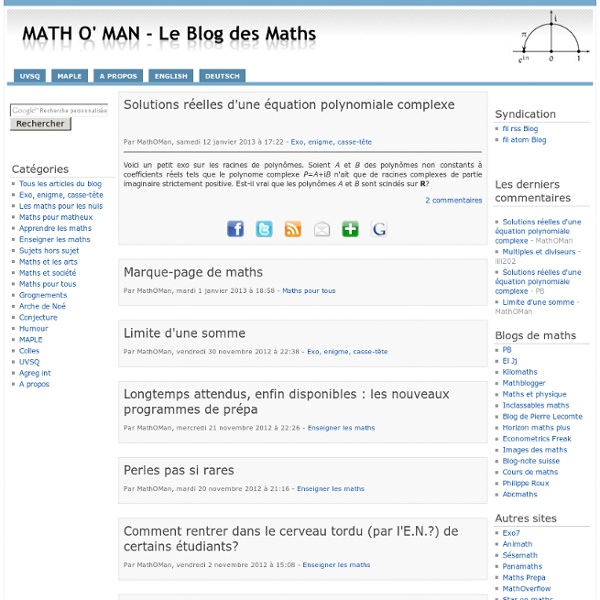 Math O' Man : Le Blog des Maths