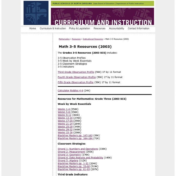 Math 3-5 Resources (2003) - Mathematics