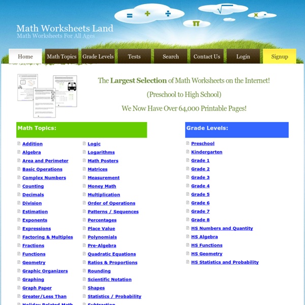 Math Worksheets Land - Tons of Printable Math Worksheets From All Grade Levels