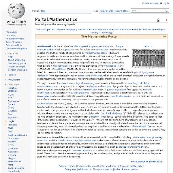 Portal:Mathematics