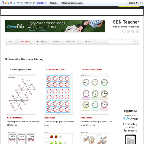 Free Mathematics Resource Printing ⋆ Creative Commons Teaching Materials