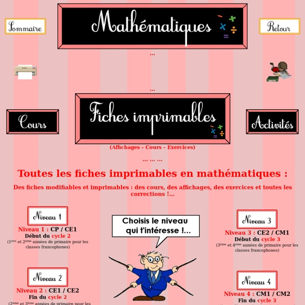 Mathématiques - Fiches Imprimables | Pearltrees