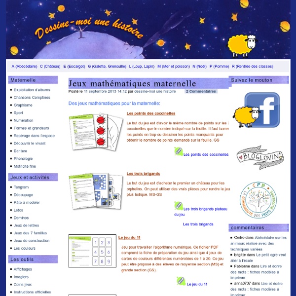 Jeux mathématiques maternelle ms, gs, moyenne section, grande section