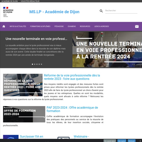 Mathématiques &amp; Sciences - LP - Académie de Dijon