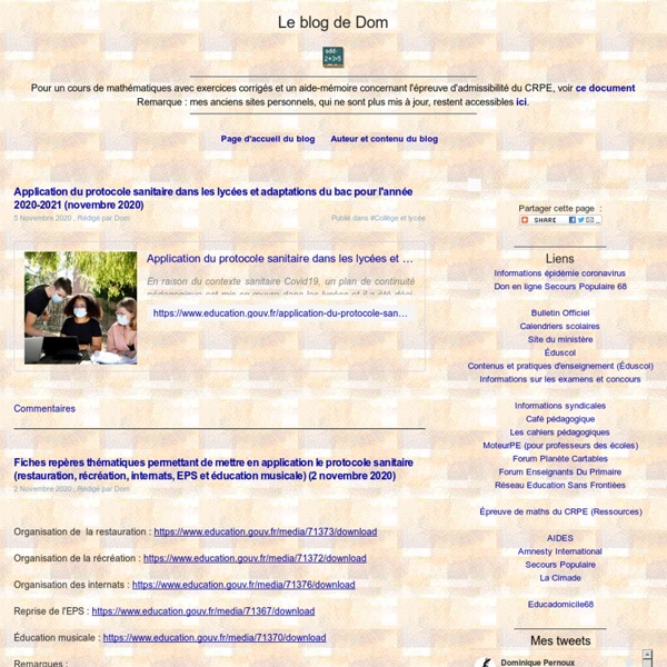 Sites personnels et blog de Dominique Pernoux