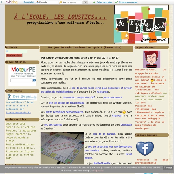 Mes jeux de maths "basiques" en cycle 2 (banque site)