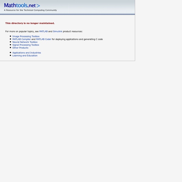 Mathtools.net - Link Exchange for the Technical Computing Community
