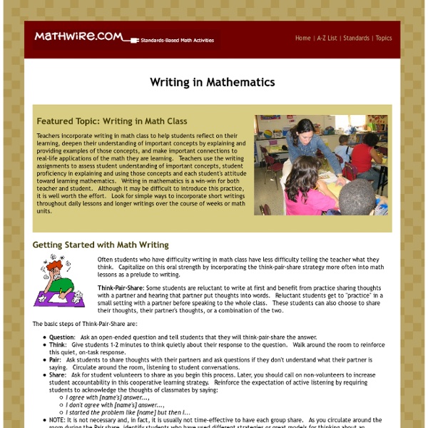 Writing in Mathematics