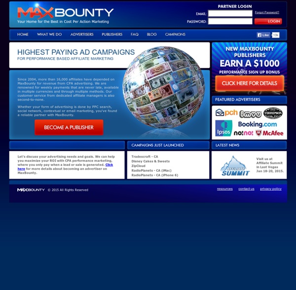 MaxBounty - Highest Paying CPA Campaigns