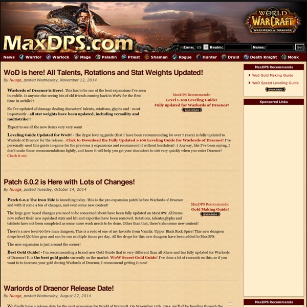 MaxDPS.com - World of Warcraft Gear Rankings - News