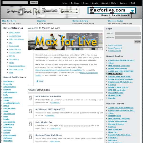 Www.maxforlive.com - Download Max for Live Devices
