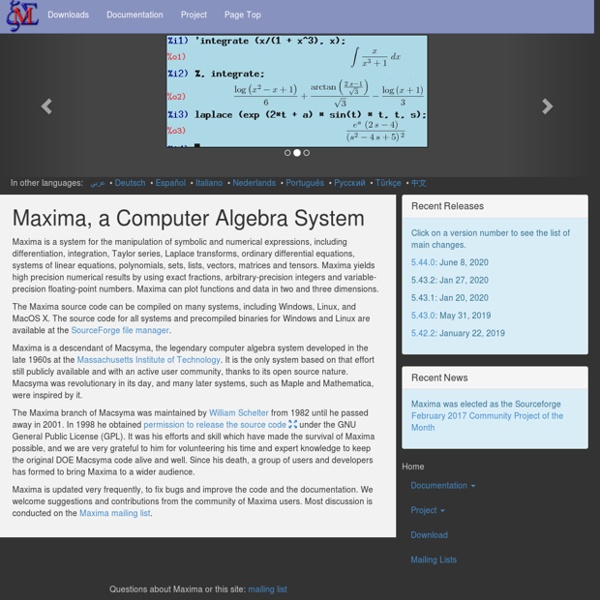 Maxima, a Computer Algebra System