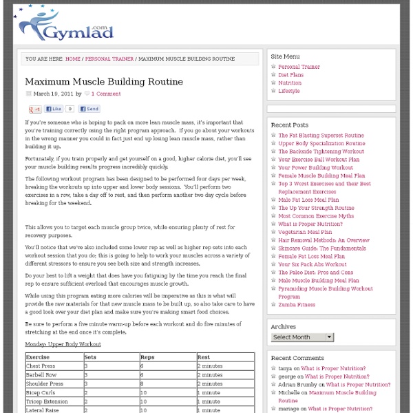 Maximum Muscle Building Routine