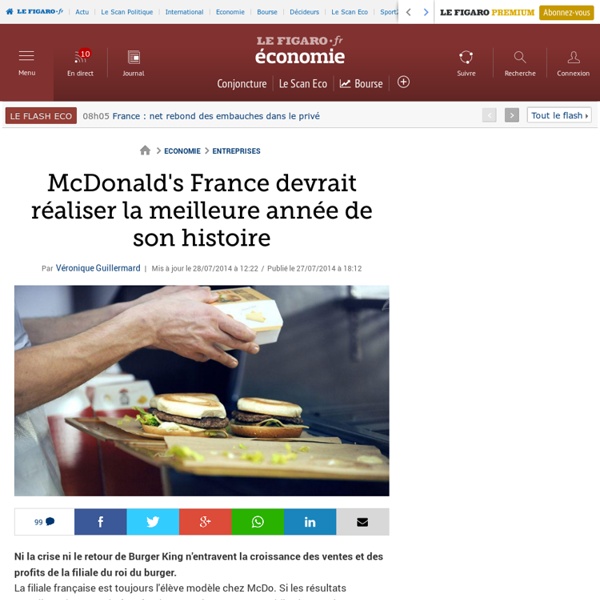 McDonald's France devrait réaliser la meilleure année de son histoire