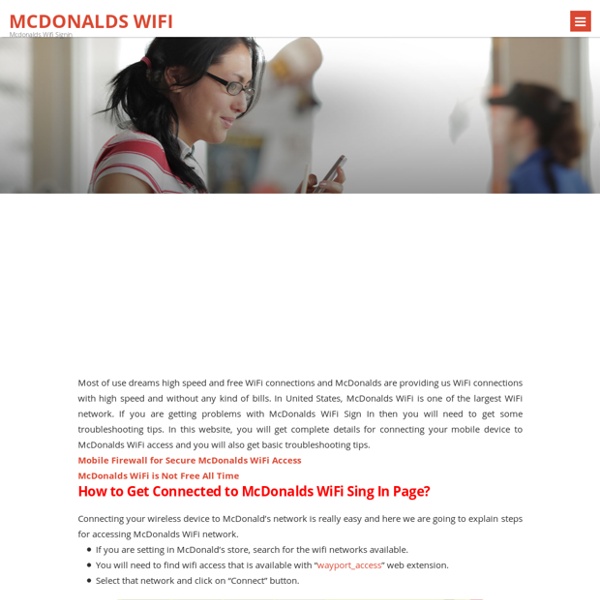 Mcdonalds WiFi Connect