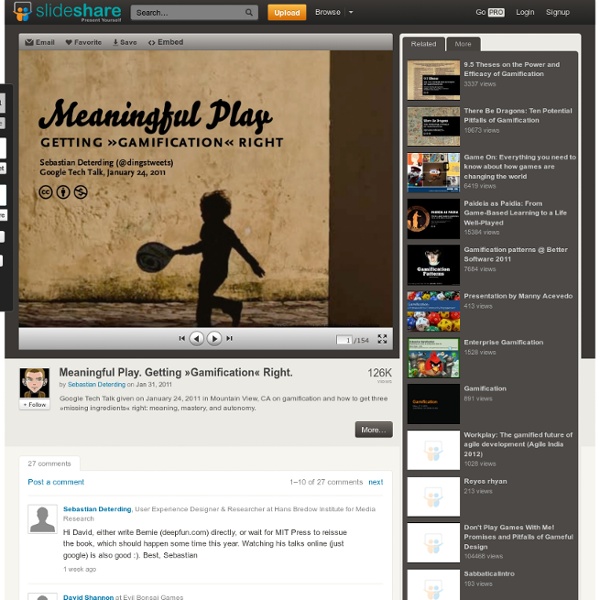 Meaningful Play. Getting »Gamification« Right.