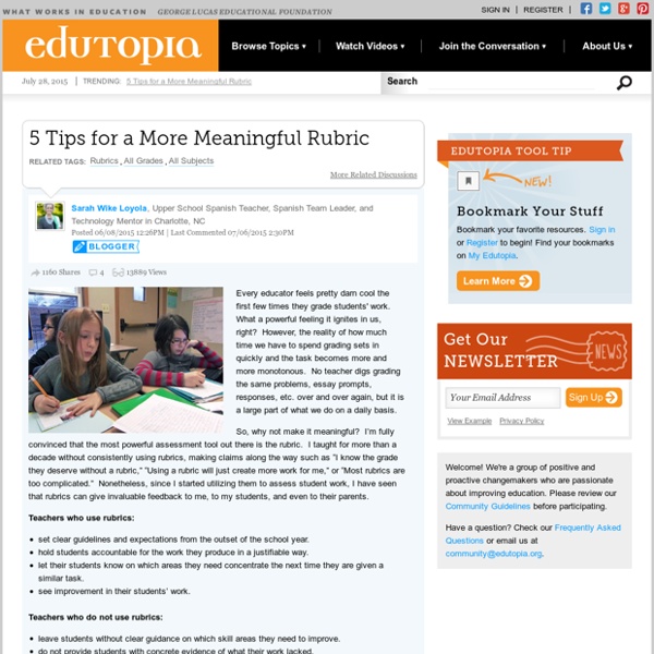 5 Tips for a More Meaningful Rubric