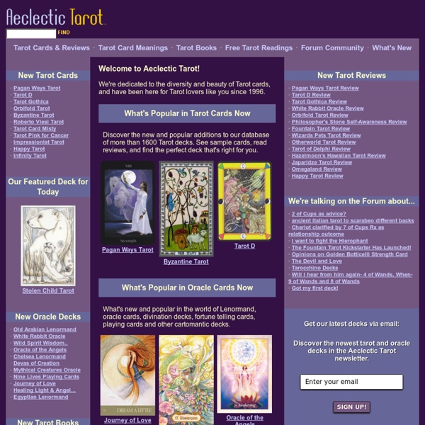 Tarot Decks, Meanings, Readings & Community at Aeclectic Tarot
