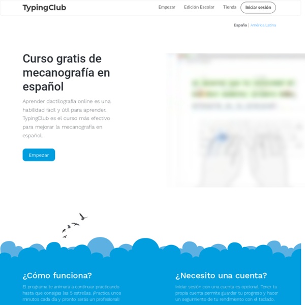 Curso gratis de mecanografía en español - TypingClub