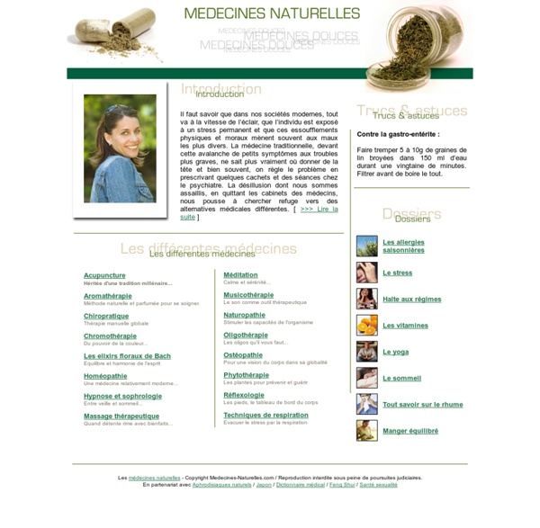 MEDECINES NATURELLES : Guide des médecines douces