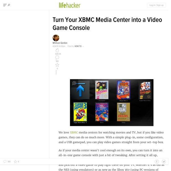 Turn Your XBMC Media Center into a Video Game Console - Xbmc - L