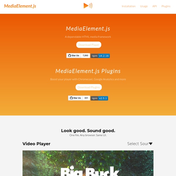MediaElement.js - HTML5 video player and audio player with Flash and Silverlight shims
