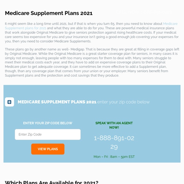 Medicare Supplement Plans 2021