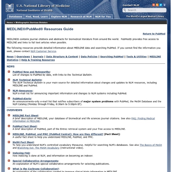 MEDLINE/PubMed Resources Guide
