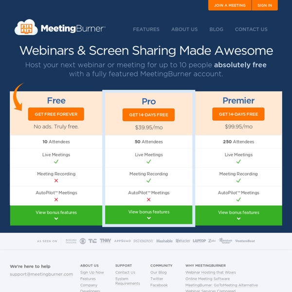 MeetingBurner - Fast and free online meetings and webinars