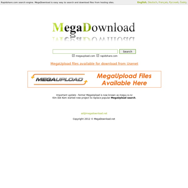 MegaDownload.net - megaupload.com and rapidshare.com search engine