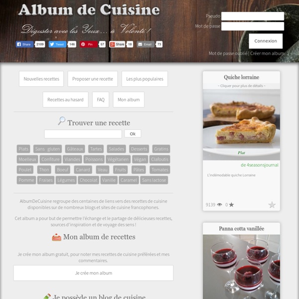 Album De Cuisine - toutes les meilleures recettes des blogs de cuisine francophones !
