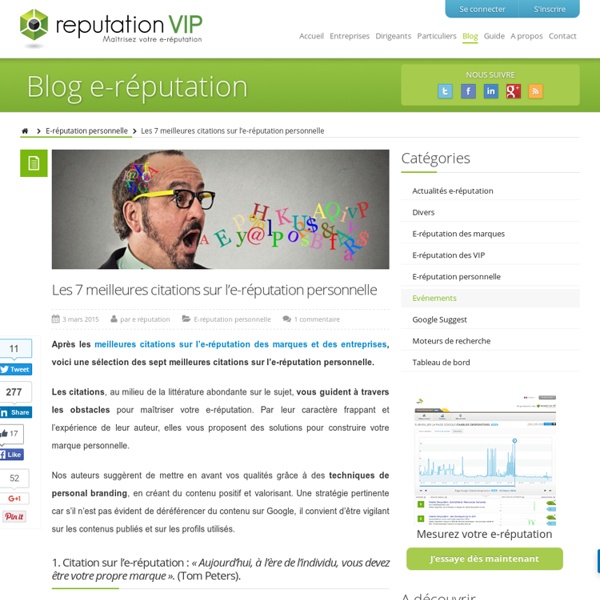 Les 7 Meilleures Citations Sur L E Reputation Personnelle Pearltrees