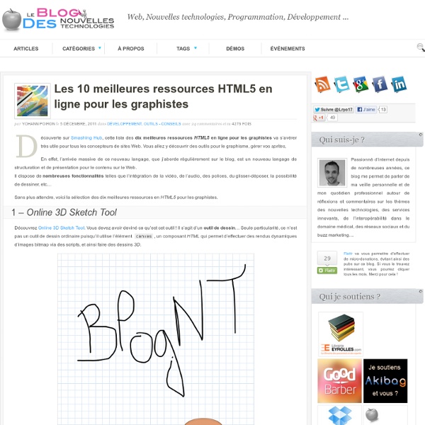 Les 10 meilleures ressources HTML5 en ligne pour les graphistes