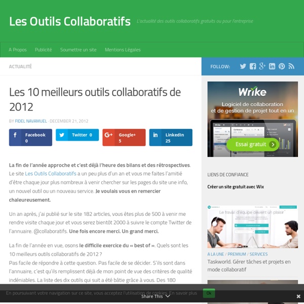 Les 10 meilleurs outils collaboratifs de 2012