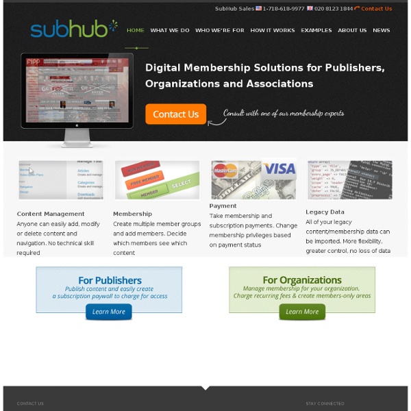Welcome - Membership Software from SubHub - Membership Site Expe