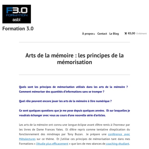 Arts de la mémoire : les principes de la mémorisation – Formation 3.0