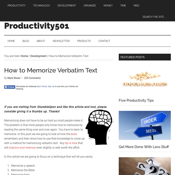 How to Memorize Verbatim Text