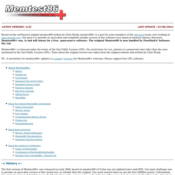 Memtest86+ - Advanced Memory Diagnostic Tool
