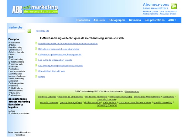 E-Merchandising ou techniques de merchandising sur un site web