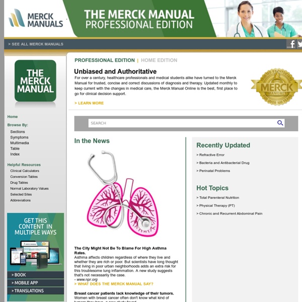 THE MERCK MANUAL: The Merck Manual of Diagnosis and Therapy