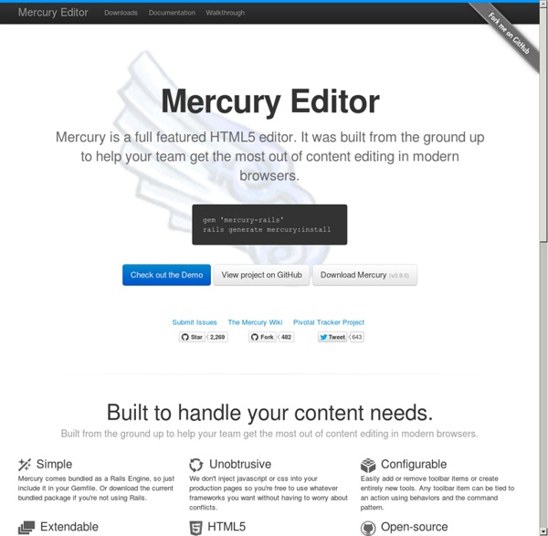 Mercury Editor: The Rails HTML5 WYSIWYG Editor