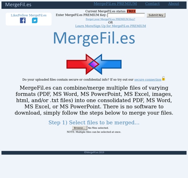 MergeFil.es-Combine/Merge mutiple files into one PDF, MS Word, MS Excel, MS PowerPoint, or audio file