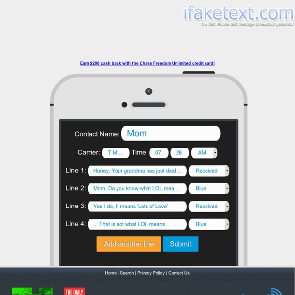 The first iPhone text message screenshot generator.