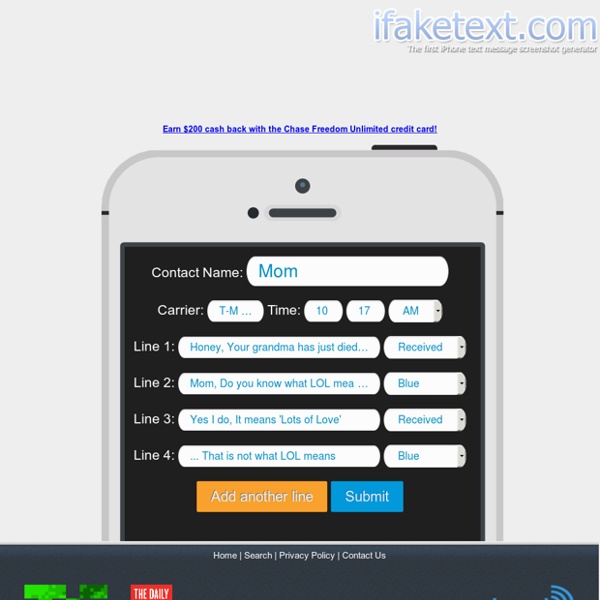 The first iPhone text message screenshot generator. | Pearltrees