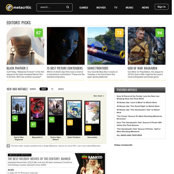 Metacritic - Movie Reviews, TV Reviews, Game Reviews, and Music Reviews